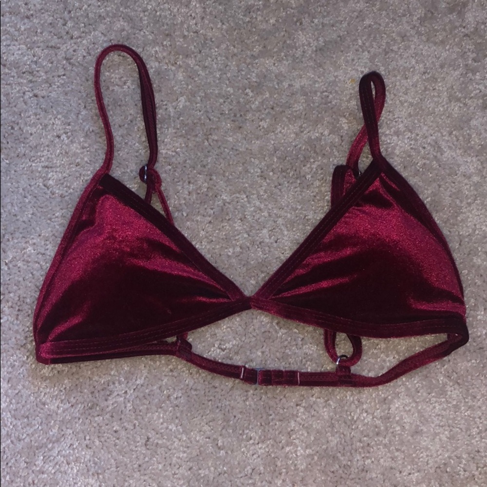 Red velvet bikini top